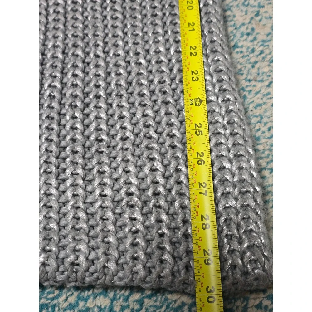 Cotton On Women Gray Knit Metallic Infinity Loop Scarf Cozy Winter Accessory (Y)